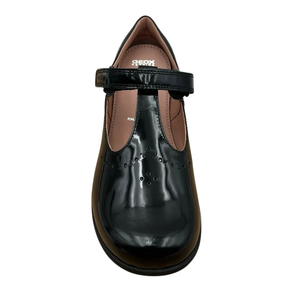 Geox Youth Big Girls Naimara T-strap‎ Dress School Shoes Size 3 Solid Black
